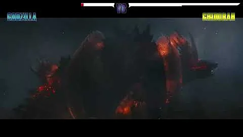 Godzilla Vs Ghidorah But Health Bar Is Enabled | Burning Godzilla Vs Ghidorah Final Battle Scene