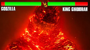 Godzilla Vs Ghidorah But Health Bar Is Enabled | Burning Godzilla Vs Ghidorah Final Battle Scene