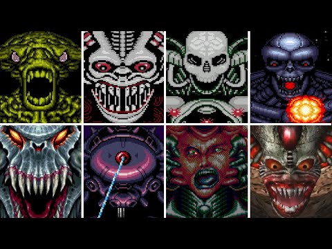 All Canon 2D Contra Bosses - Super C, Operation C, 3, 4, Hard Corps, Shattered Soldier (No Damage)