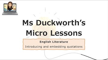 Micro lesson: embedding quotations