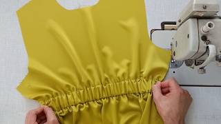 Техника шитья/сшить резинку на талии платья профессионально для начинающих.