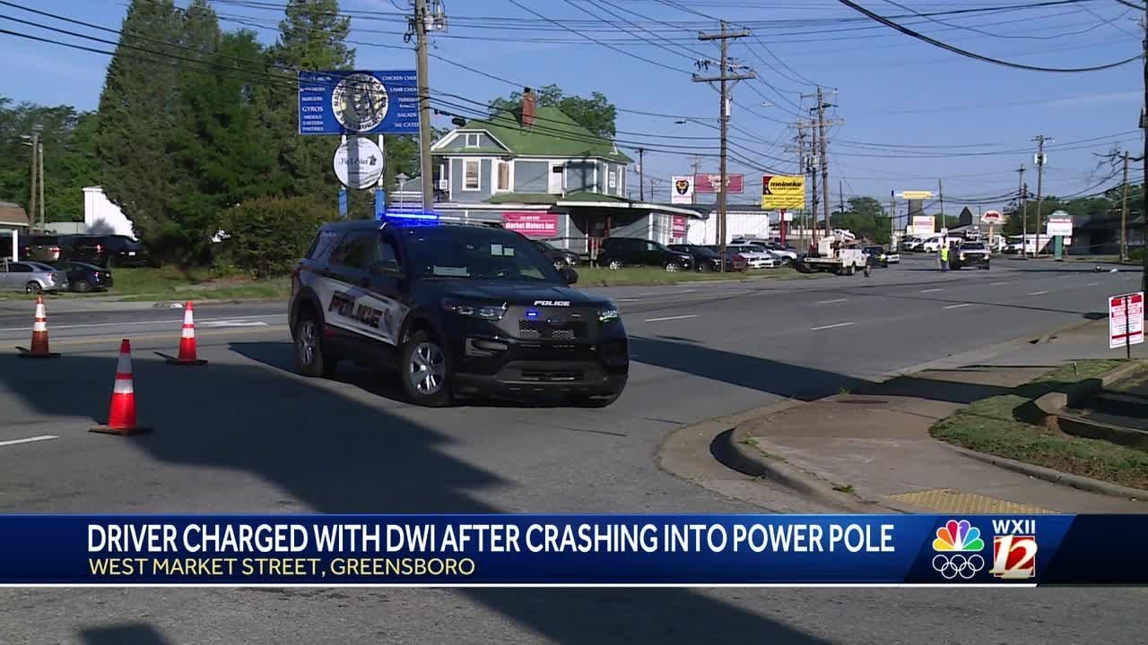 Driver charged with DWI after crashing into power pole - YouTube