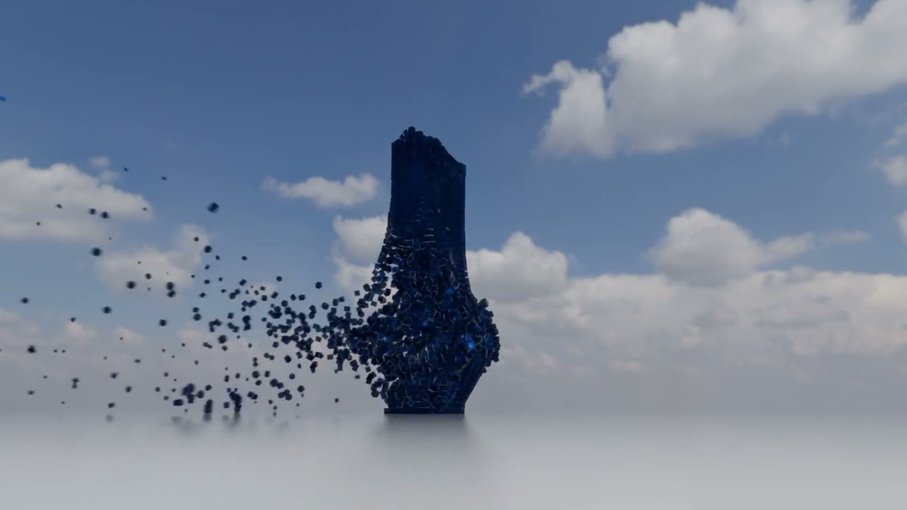 Cube-Tower Destruction Animation 