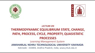 Thermodynamic equilibrium state, change, path, process, cycle, property, Quasistatic processes.