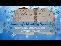 January Monthly Planner Spread | Snowflakes, Snowhats, and a Cozy Water Tracker