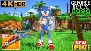 Fortnite (RTX 5090) Zero Build 4K HDR Gameplay | Skin Sonic The Hedgehog (Chapter 7 Season 4)