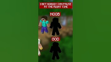 can you pause in the right time || noob pro  gob || minecraft # shots