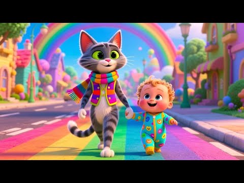 Learn Roads of Rainbow Town | Fun Rainbow Nursery Rhyme for Kids