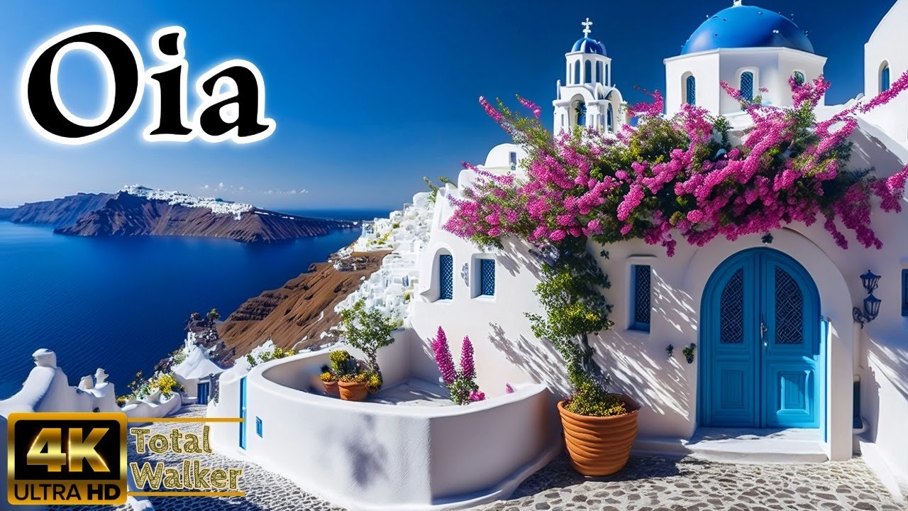 OIA, SANTORINI: Entering City Walk | STUNNING CALDERA & Luxury Views I Greece [4K Ultra HD 60fps]