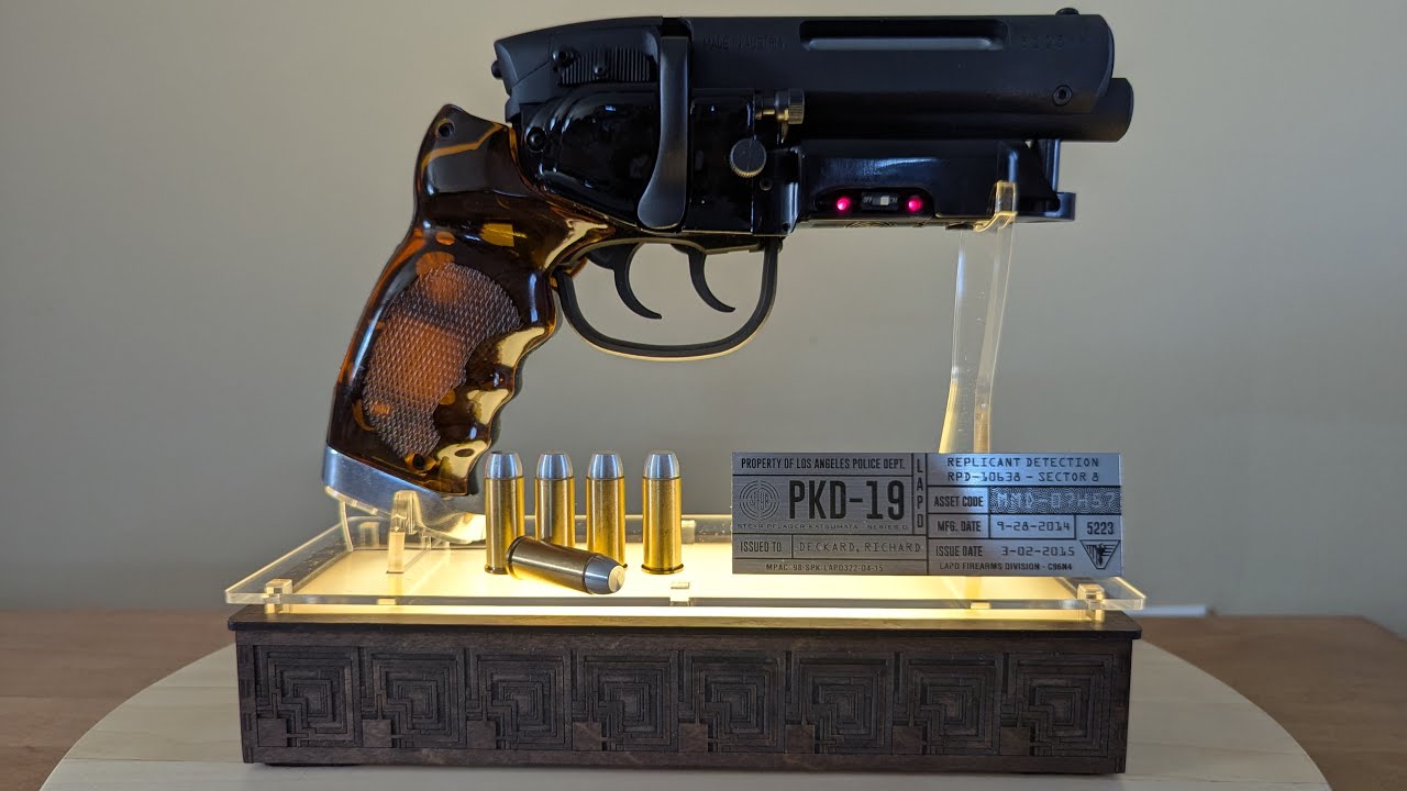 Neon Nautilus Deckard Blaster Illuminated Display Stand