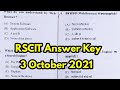 Rscit 3 October 2021 Answer Key | Rscit Exam Answer Key 2021 | Rscit Paper Answer Key Today Exam