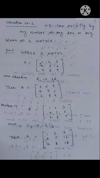 row and column operation of matrix - YouTube