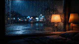 Heavy Rain on Window at Midnight 🌧️ | Static Cozy Rain for Deep Sleep | 3 Hours