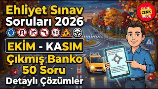 Ehliyet Sınav Soruları 2026 Ekim - Kasım Çıkmış Sorular