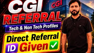🔥 CGI Hiring 2026 – Direct Official Referral ID✅ Freshers and Experienced Apply