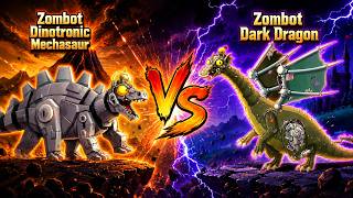 Pvz 2 Zombot Battlez - Zombot Dark Dragon VS Zombot Dinotronic Mechasaur - Who Will Win!