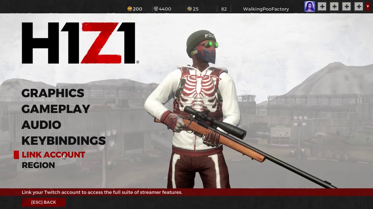 Configuring the "ducking" option in H1Z1 audio settings.