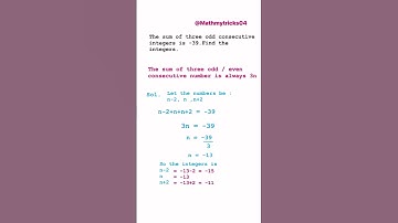 Sum of odd consecutive number | sum of three consecutive odd is always divisible by 3n #maths #viral