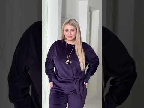 Жіночий велюровий костюм двійка, кофта довгий рукав та штани зі зручною посадкою (підвіска у подарунок) 50-64 Батал., видео 1