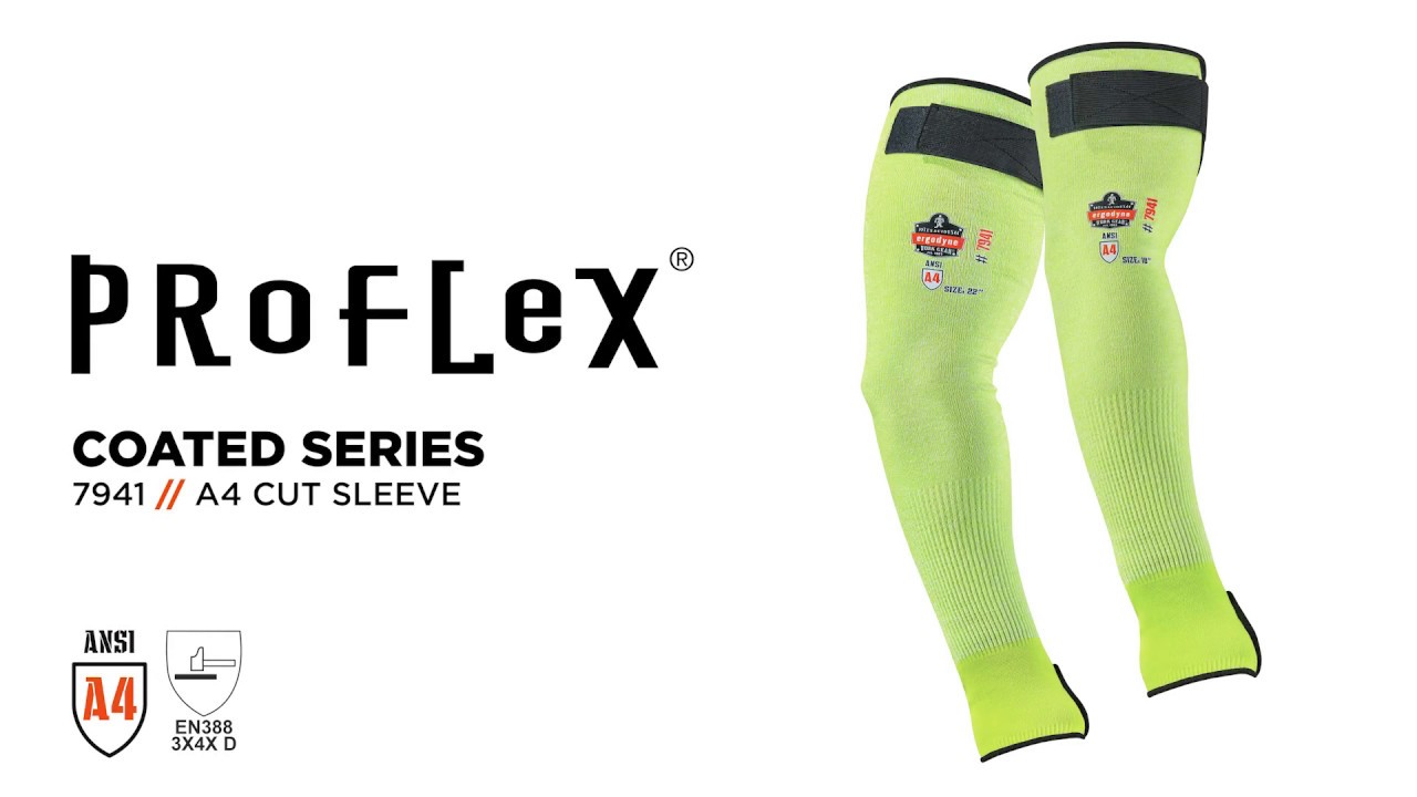 Ergodyne 7941 ANSI A4 Cut-Resistant Protective Arm Sleeves w/ Breathable, Moisture-Wicking Material