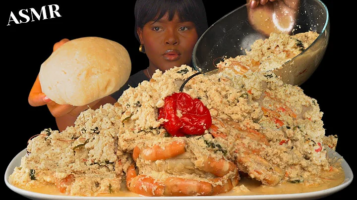 ASMR FUFU & WHITE EGUSI SOUP MUKBANG | Nigerian food (Talking) Soft Eating Sounds| Vikky ASMR