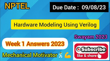 Hardware Modeling Using Verilog | Week 1 Quiz | Assignment 1 Solution | NPTEL | SWAYAM 2023