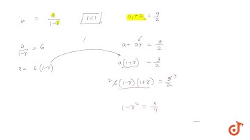The sum of an infinite geometric series is 6 and the sum of its first two terms is `9/2` ; find...