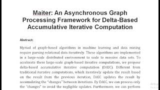 Maiter An Asynchronous Graph Processing Framework for Delta Based Accumulative Iterative Computation