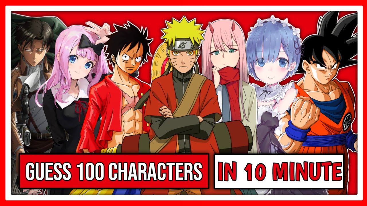 Anime Quiz - Guess 100 anime characters in 10 minute (3 seconds each) - SP  Sensei 🔥 