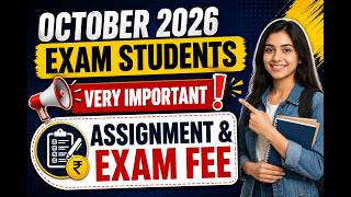 October 2026 NIOS Assignment &amp; Exam Fee Update