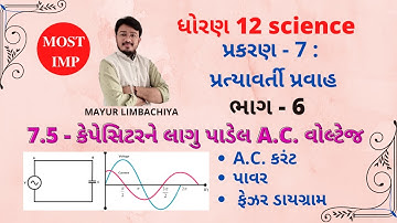 STD 12 | CHAPTER - 7 | PART - 6 | AC VOLTAGE APPLIED TO A CAPACITOR