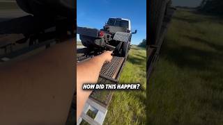 This is exactly why you never pull a pickup truck from a side angle. #brokenwheel #trucking ￼