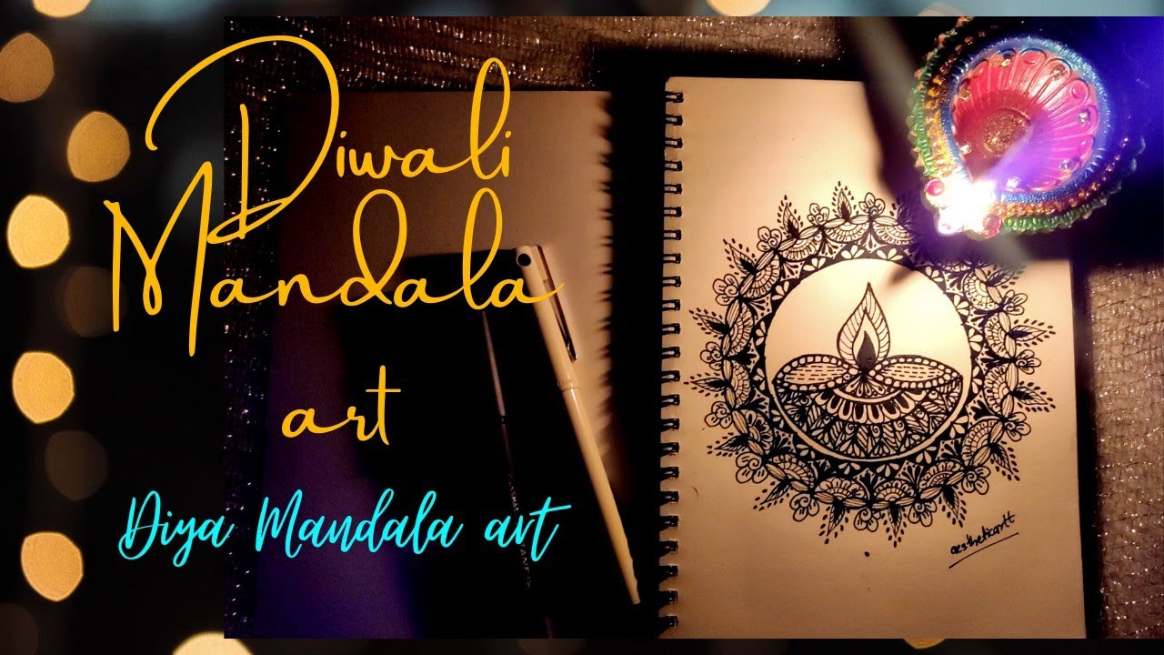 Diya Mandala Art / Diwali Mandala Art /Mandala art with diya