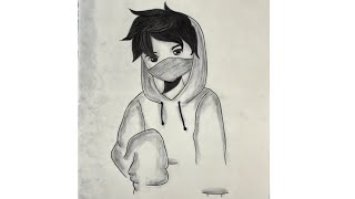 Easy anime drawing | how to draw anime boy wearing a mask@AmitTime2Draw