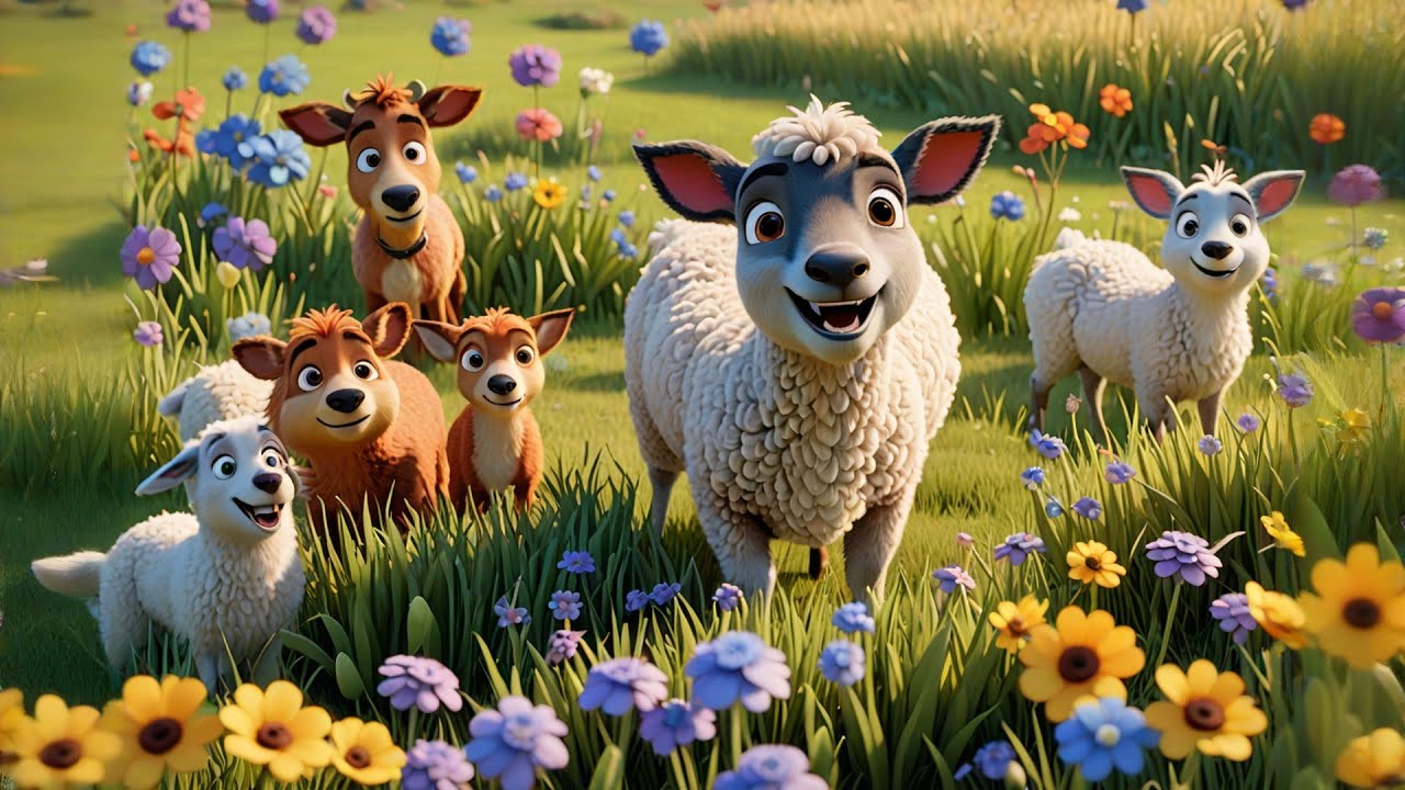 Six Laughing Lambs on the Meadow Trail | Fun Kids Song | Nursery Rhymes and Baby Songs