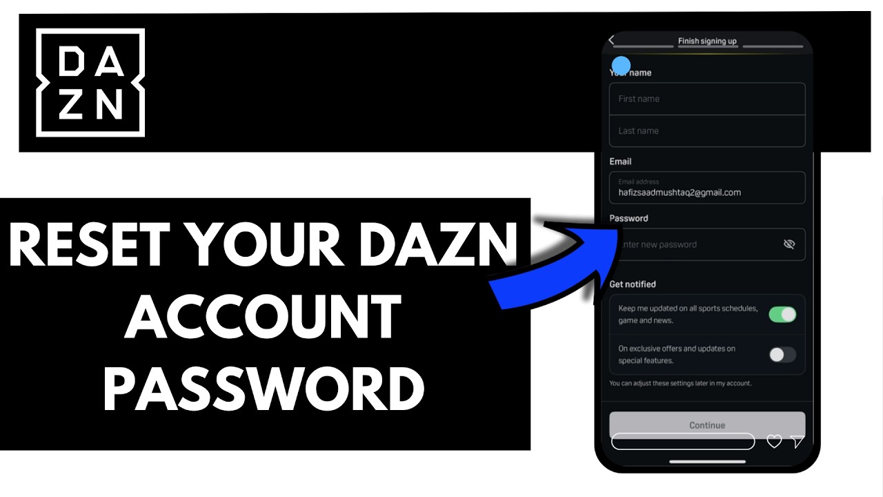 How To Reset Your DAZN Account Password - YouTube