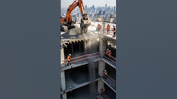 overloaded, the building, the excavator, and the workers on it fell together. #shorts