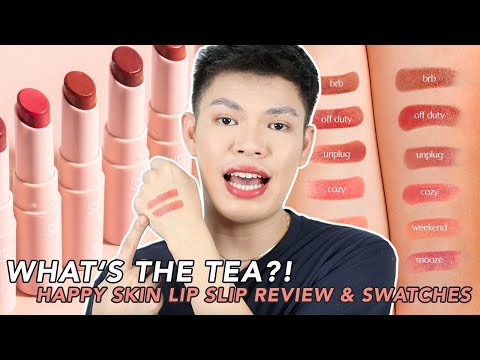 SAME BA SA SUNNIES FACE?! NEW HAPPY SKIN LIP SLIP HONEST REVIEW AND SWATCHES! OKAY BA FOR DRY LIPS?!