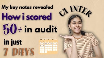 Save Your CA Inter Attempt: How I Scored 50+ in Audit in Just 7 Days| #icai #cainter #castudent