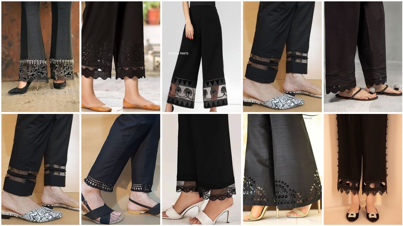Latest Black Trouser Design 2025/Shalwar Design/Summer Trouser Design2025/Poncha Design/Capri Design