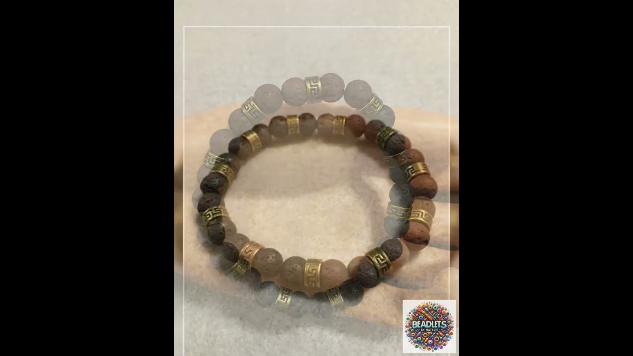 Lava Rock Bracelet: Handmade Essential Oil Diffuser, Tibetan Bronze Spacers