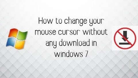 Get a CUSTOM Mouse Cursor in Windows 7 FAST --- NO DOWNLOAD