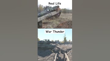 Leopard 2 crosses trench Real Life vs War Thunder  #warthunder #leopard #tanks