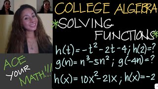 COLLEGE ALGEBRA:  (Part 2) SOLVING and EVALUATING FUNCTIONS by Jane Maciejewski