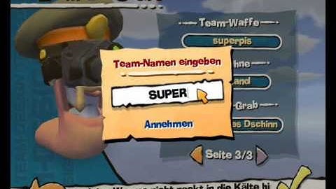 Lets play Worms 4 Mayhem part 1 Team erstellen und Einführungs match 1