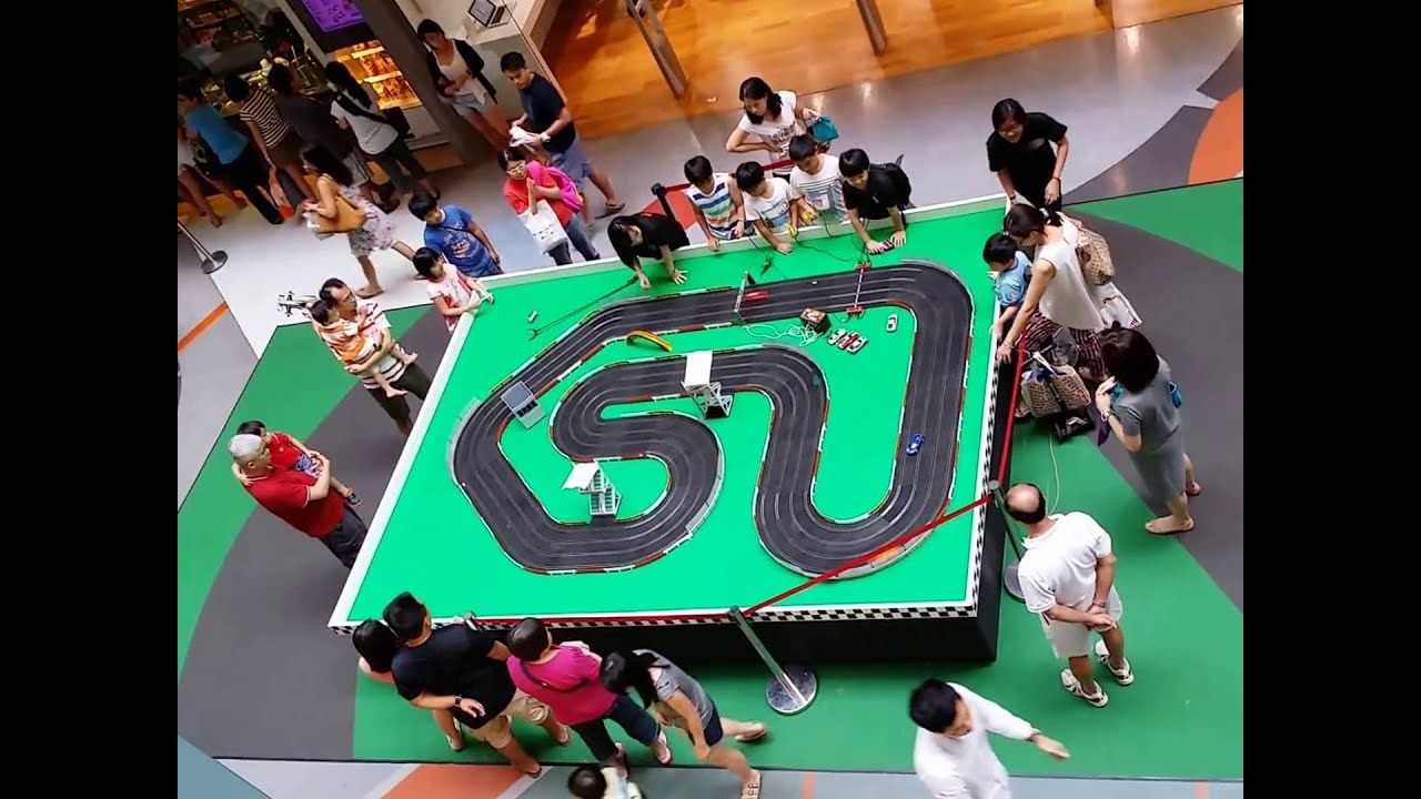 Slot car racing in mall at Novena Square Singapore