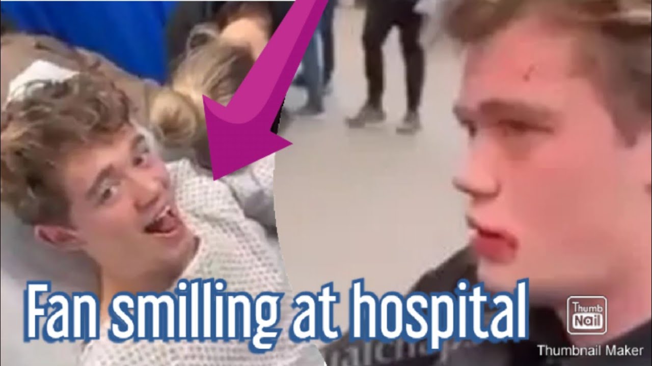 Chelsea fan laughs in hospital bed after being knocked out by West Ham fan !!! YouTube