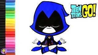 Teen Titans Go Coloring Book Page Raven Meditating Ttg