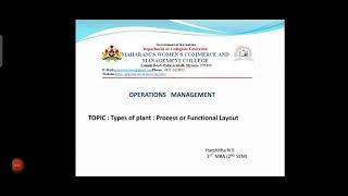 Types of plant layout: process layout