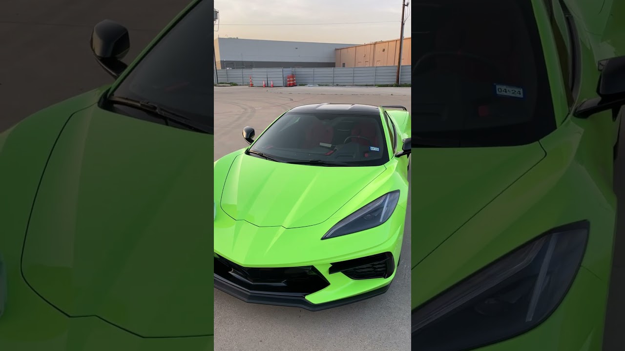 C8 Corvette with Lime Green Vinyl Wrap! 